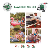 Akku-Luftpumpe EasyInflate 18V-500, 18Volt zeleno-černá, Li-Ion akumulátor 2,0Ah, POWER FOR ALL ALLIANCE .